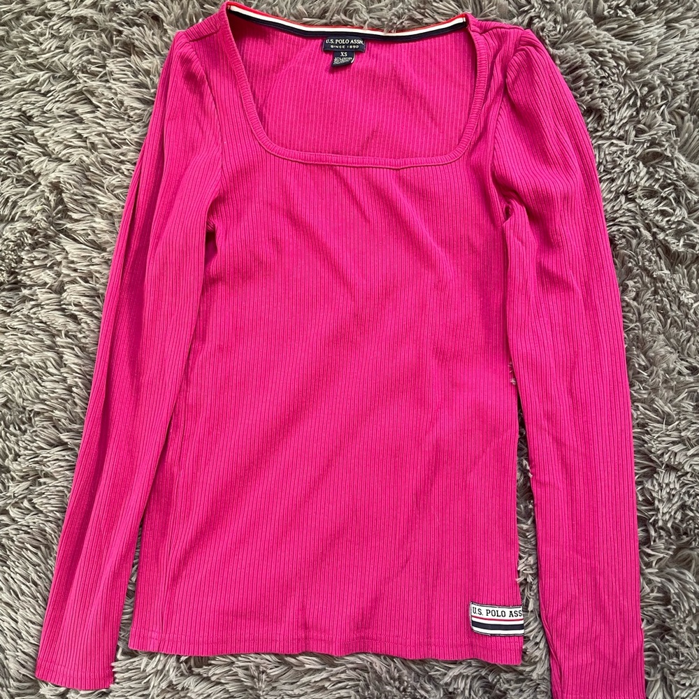 U.S. Polo Assn. Women's Fuchsia Long Sleeve Tee
